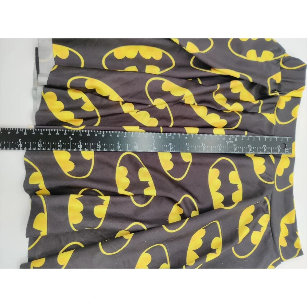 Womens Batman Logo Skater‎ Skirt Black Yellow Graphic Print Flare Mini